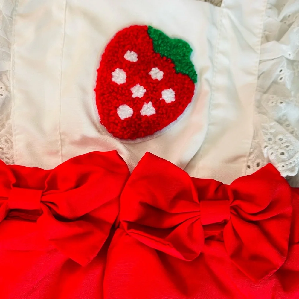 SHEIN Vibrant Red Ruffled Diaper Cover